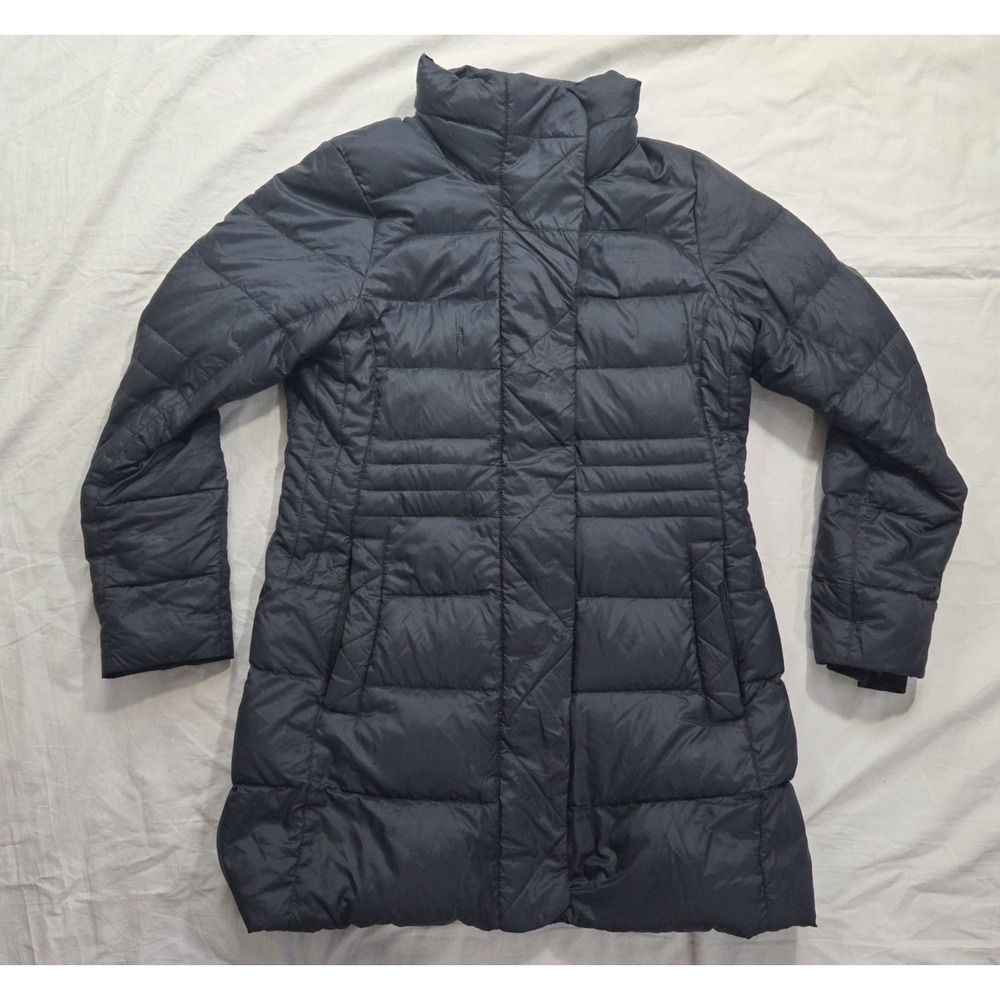 MARMOT Black 700% FILL POWER DUCK DOWN COAT JACKET Sz L Fleece Lined Magnetic